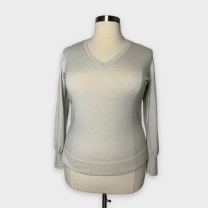 Banana Republic Size XL Cream Merino Wool Knit Sweater